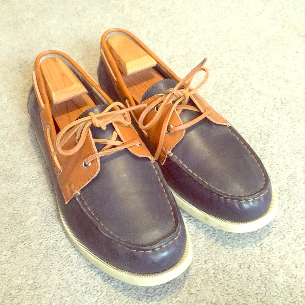 Like New Brown and Navy Boat Shoes